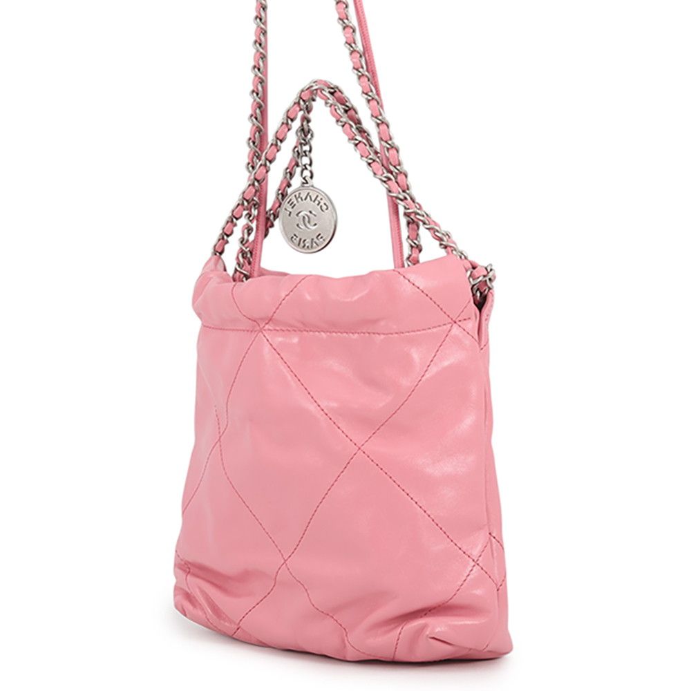 Chanel 22 Mini CC Logo Shiny Calfskin 2-Way Shoulder — view 2