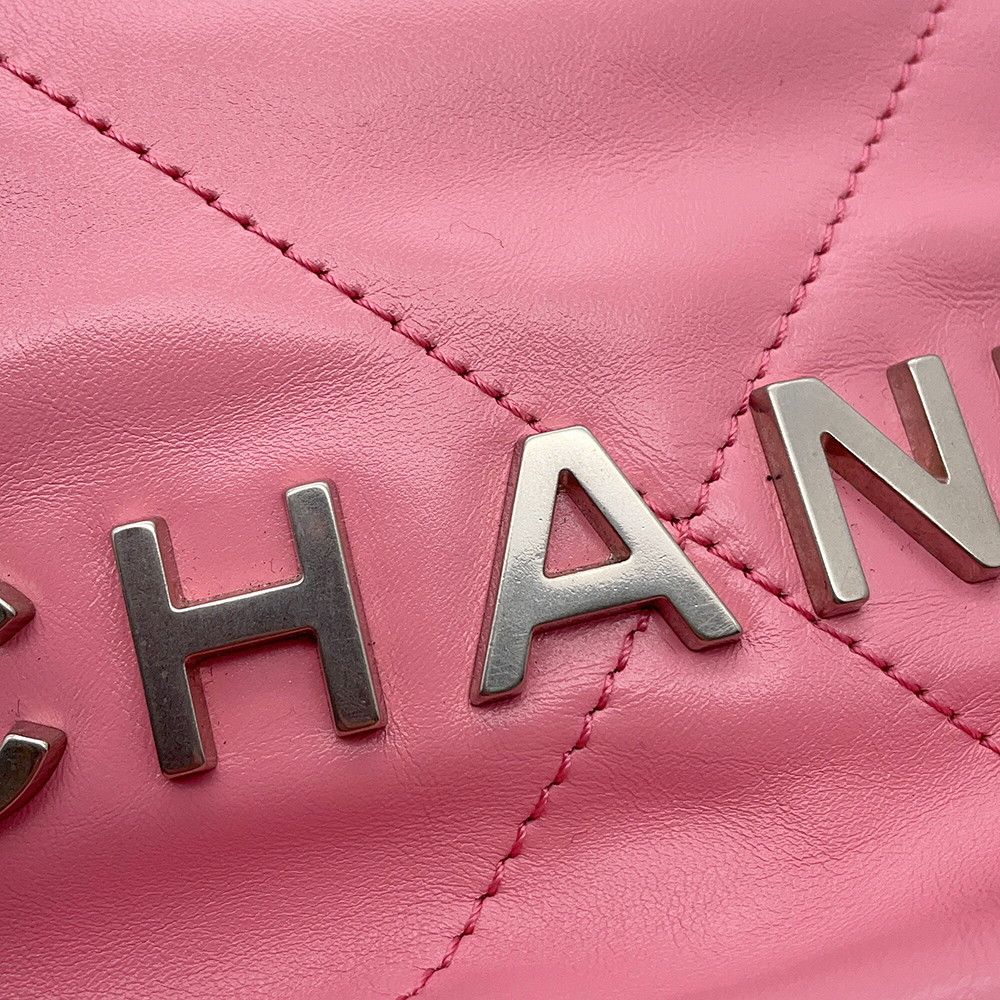 Chanel 22 Mini CC Logo Shiny Calfskin 2-Way Shoulder — view 8