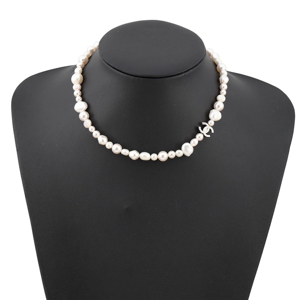 Chanel Necklace Faux Pearl CC Logo — view 4
