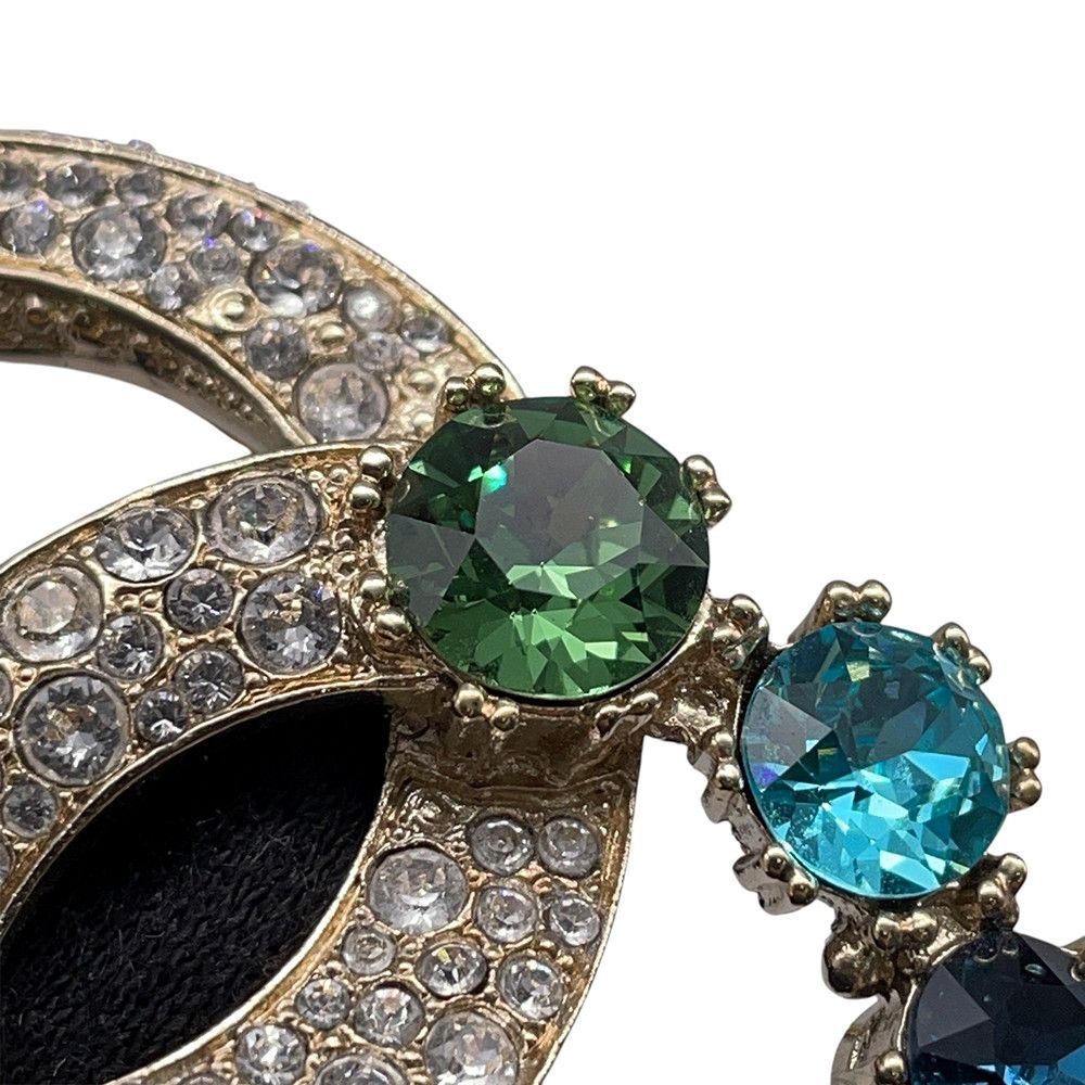 Chanel Brooch CC Logo Rhinestone — view 5