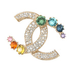 Chanel Brooch CC Logo Rhinestone
