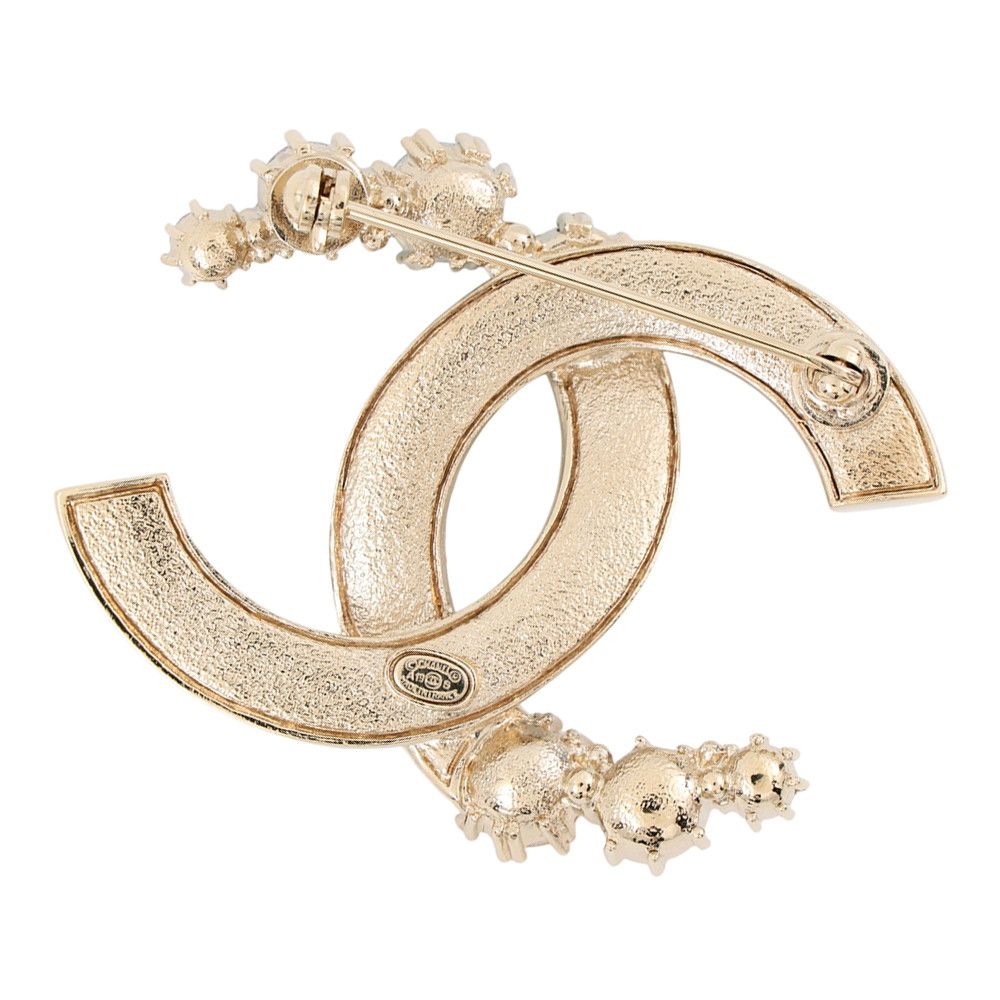 Chanel Brooch CC Logo Rhinestone — view 3