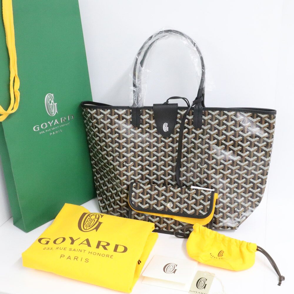 Goyard Saint Louis PM Black Tote Din Canvas Leather with Clip — view 4