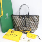 Goyard Saint Louis PM Black Tote Din Canvas Leather with Clip — view 4