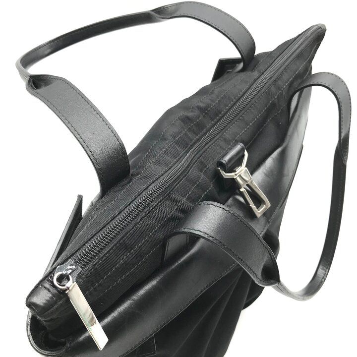 Gucci Military Helmet Tote Shoulder Bag Leather Canvas Black — view 7