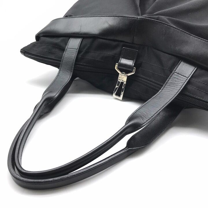 Gucci Military Helmet Tote Shoulder Bag Leather Canvas Black — view 6