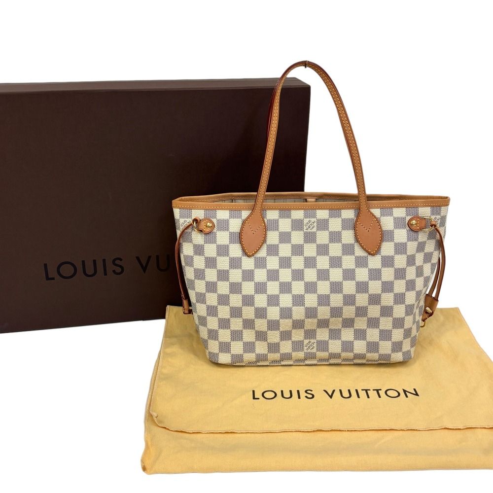 Louis Vuitton Damier Azur Neverfull PM Tote Navy White — view 8