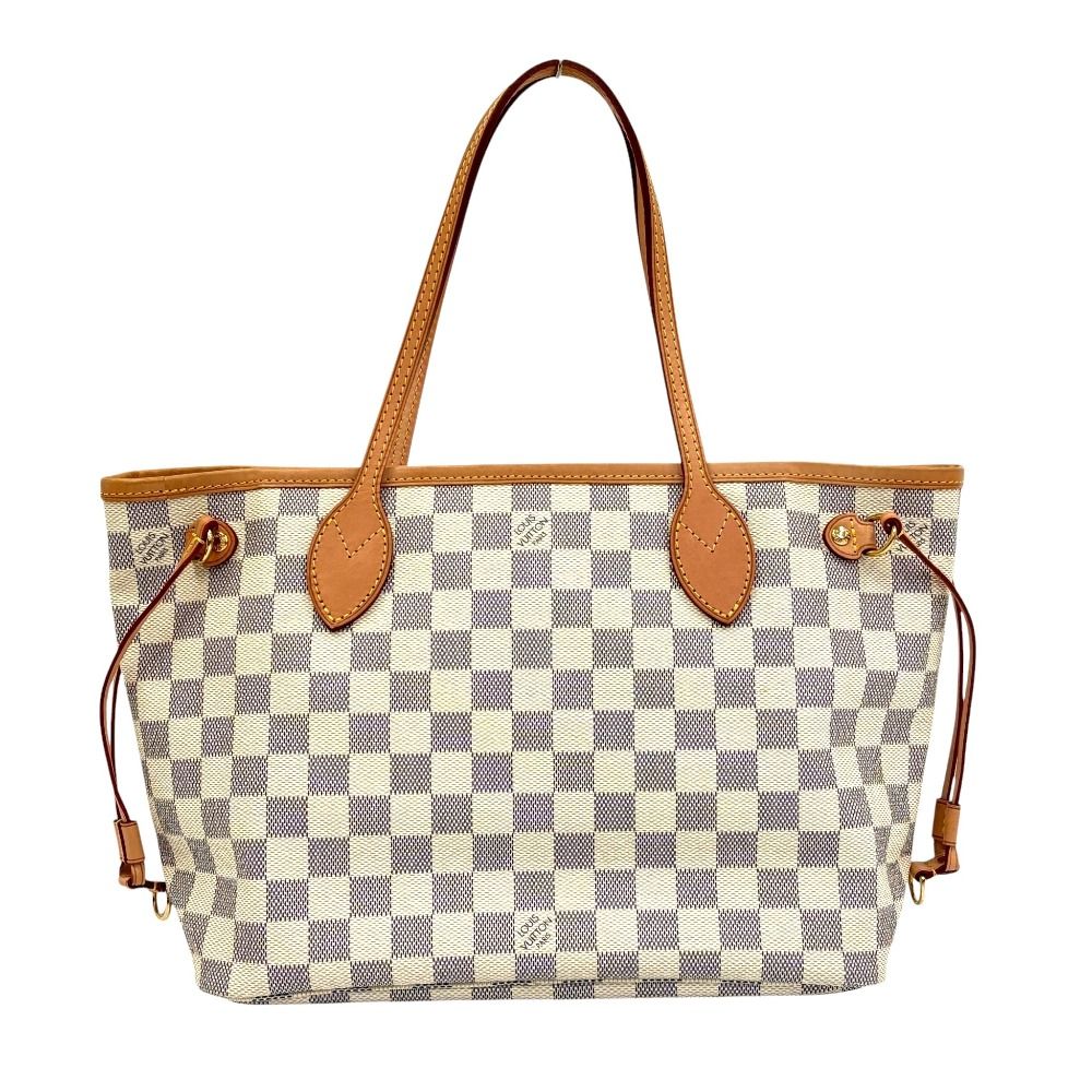 Louis Vuitton Damier Azur Neverfull PM Tote Navy White — view 3
