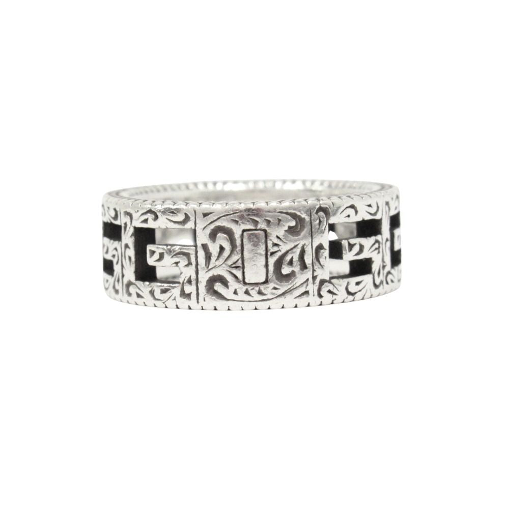 Gucci Arabesque Square Cube Ring Aged Silver — view 3