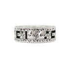 Gucci Arabesque Square Cube Ring Aged Silver