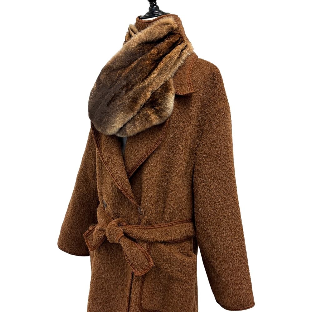 Fendi Vintage Oversized Shaggy Coat 42 Brown — view 5