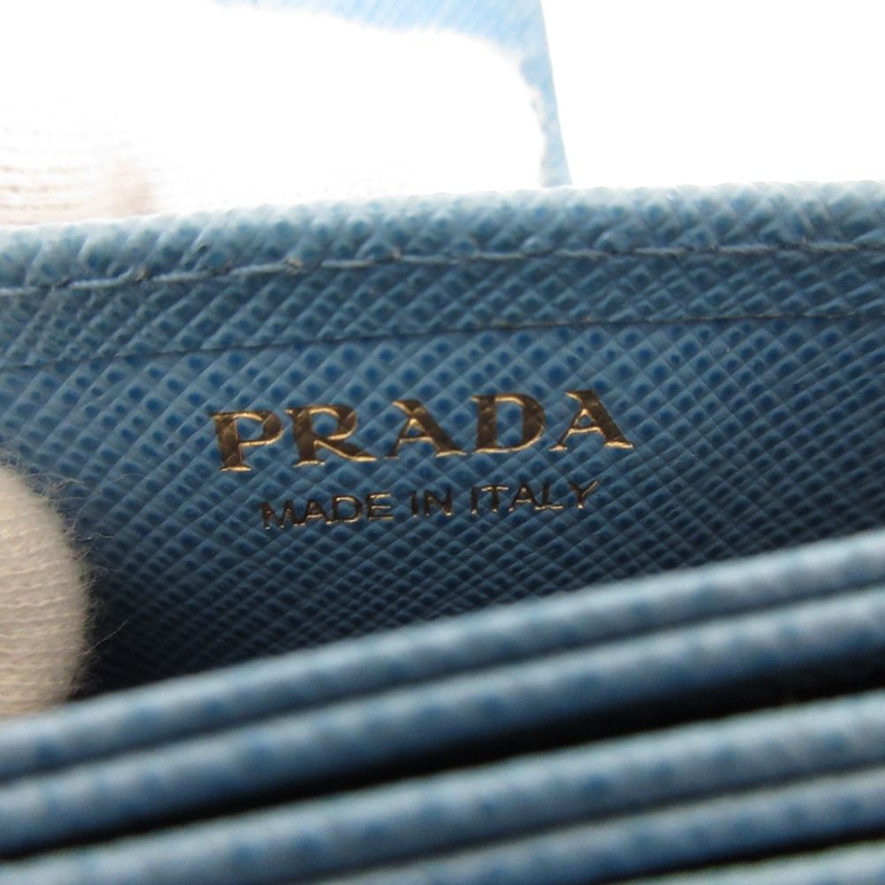 Prada Saffiano Leather Accordion Card Case Light Blue — view 6