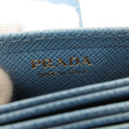 Prada Saffiano Leather Accordion Card Case Light Blue — view 6
