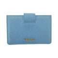 Prada Saffiano Leather Accordion Card Case Light Blue