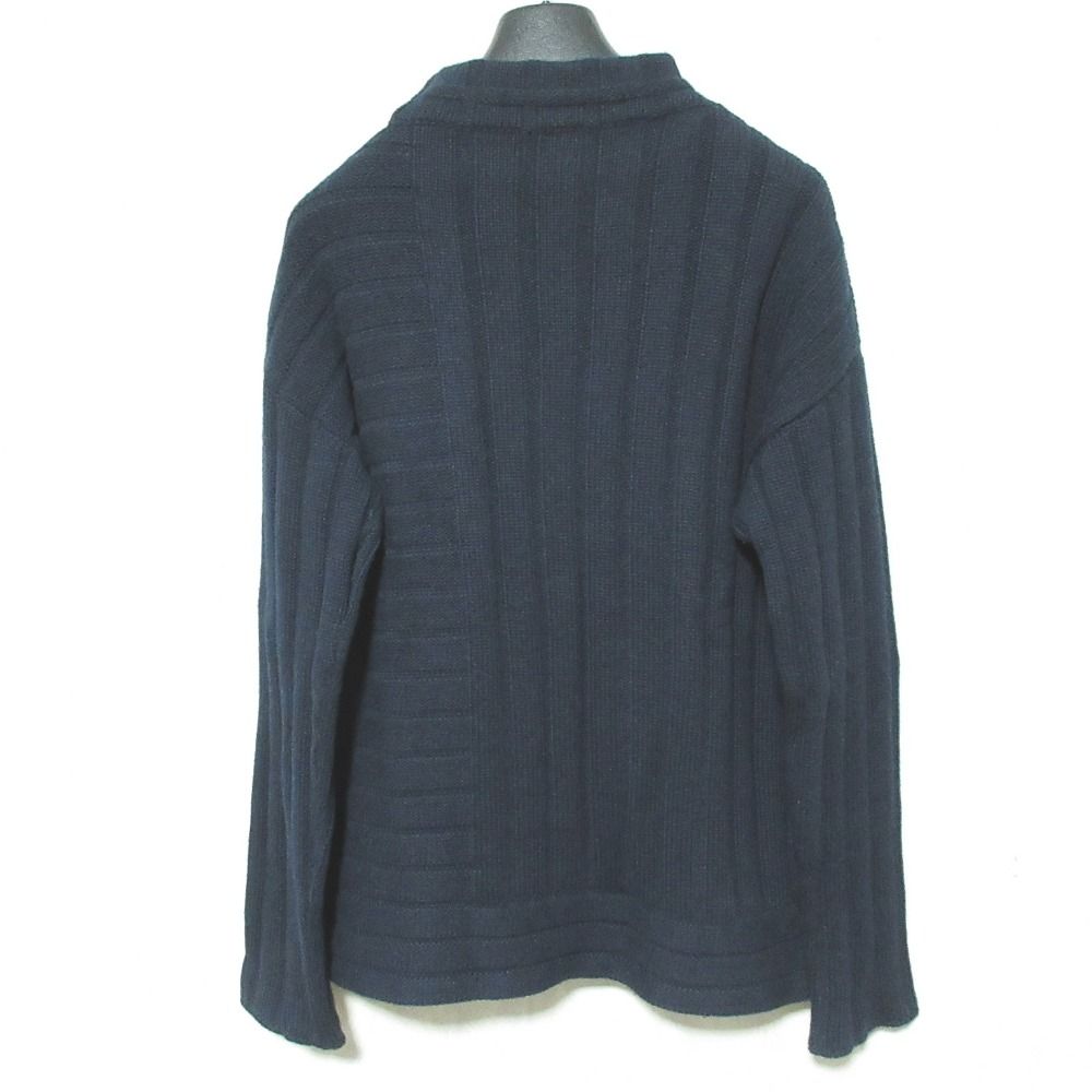 Hermes Cashmere Bottleneck Knit Sweater Navy — view 2