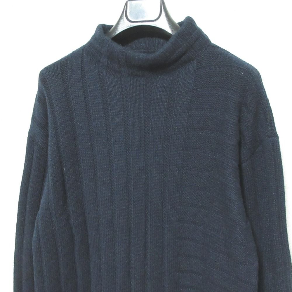 Hermes Cashmere Bottleneck Knit Sweater Navy — view 3