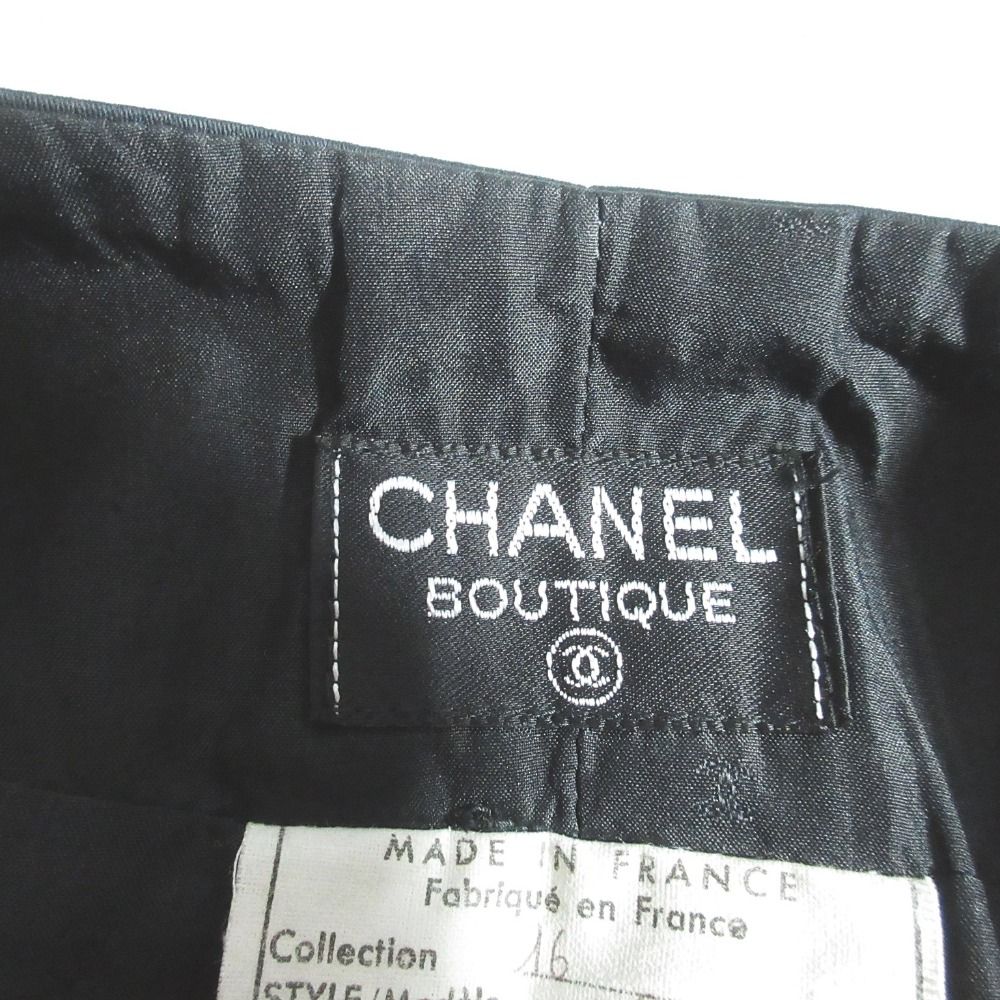 Chanel Vintage Gold Button Mini Skirt 34 Black — view 5