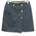 Chanel Vintage Gold Button Mini Skirt 34 Black