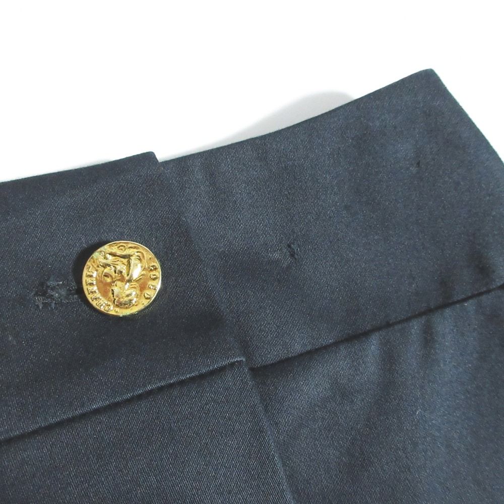 Chanel Vintage Gold Button Mini Skirt 34 Black — view 7