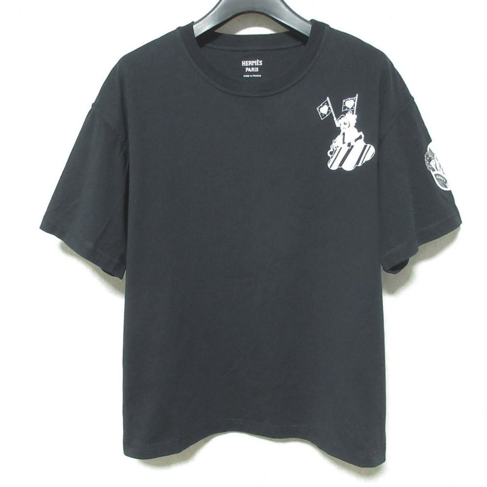 Hermes Cartouche Back Print T-Shirt 38 Black