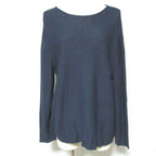Hermes Rayon Wool Knit Top 38 Navy Sweater