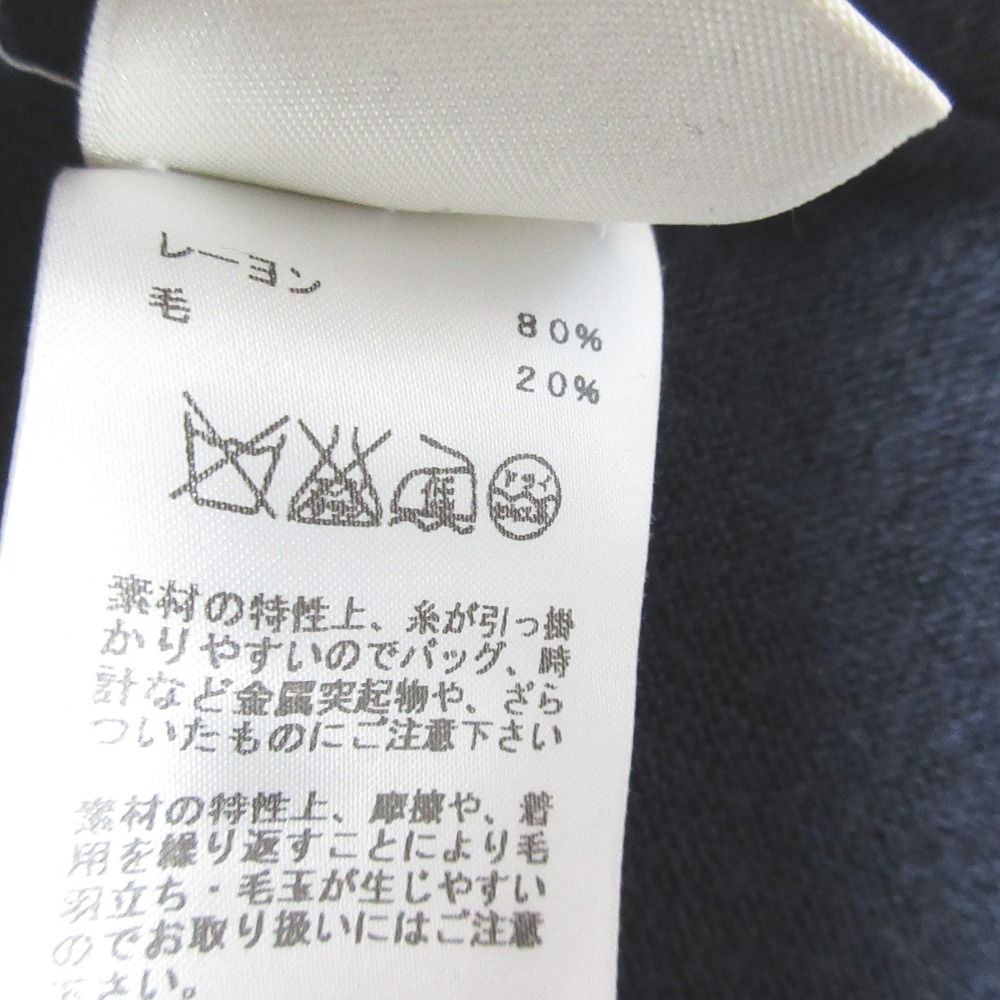Hermes Rayon Wool Knit Top 38 Navy Sweater — view 8