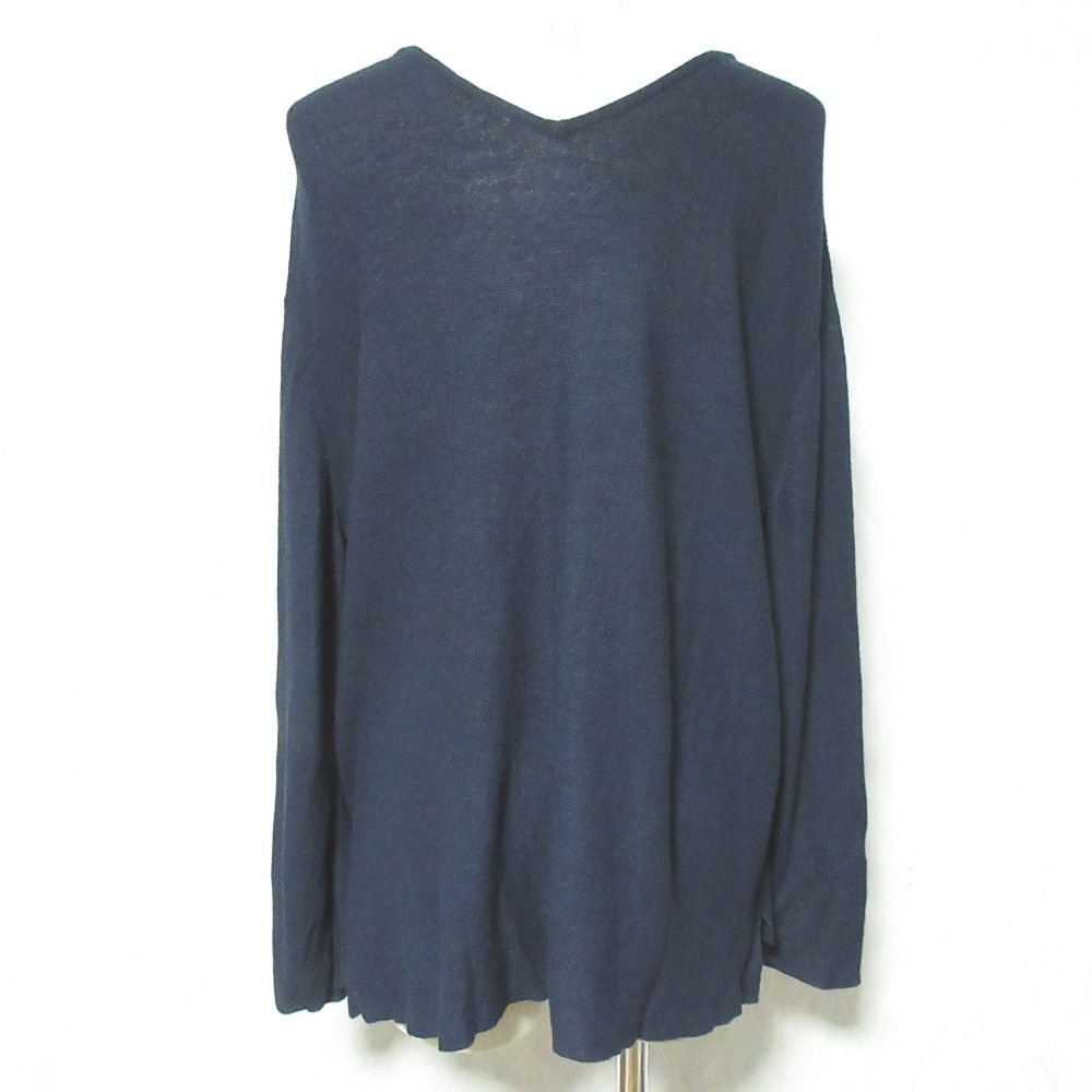 Hermes Rayon Wool Knit Top 38 Navy Sweater — view 2