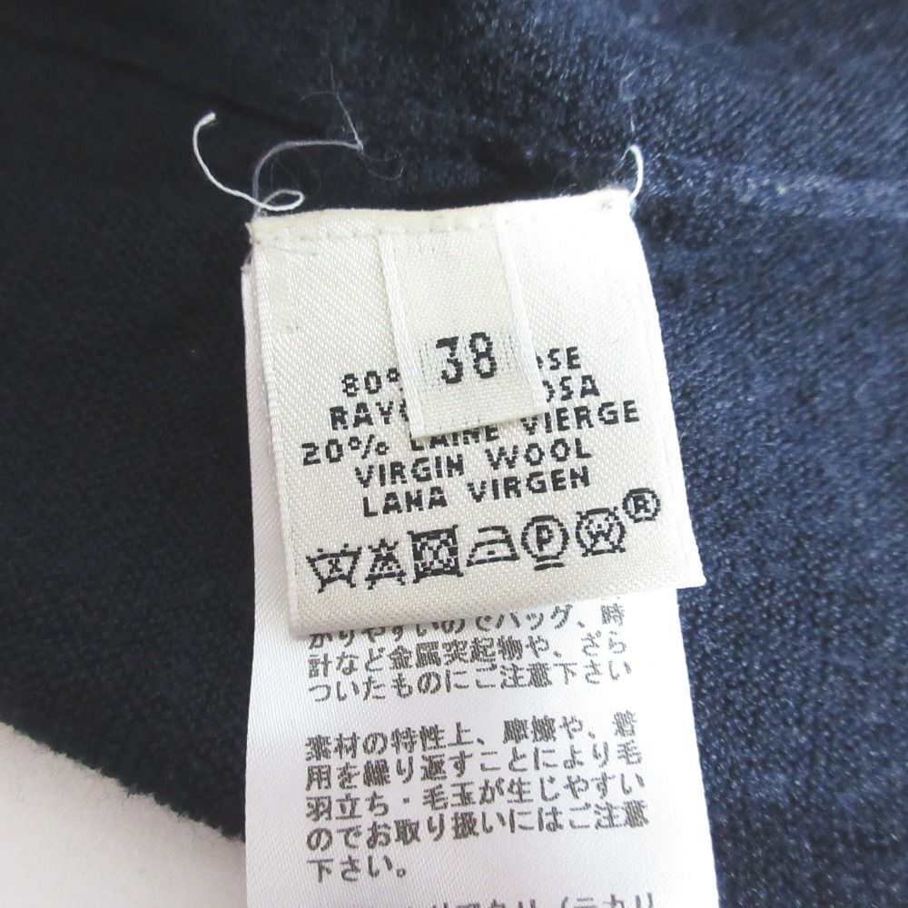 Hermes Rayon Wool Knit Top 38 Navy Sweater — view 7