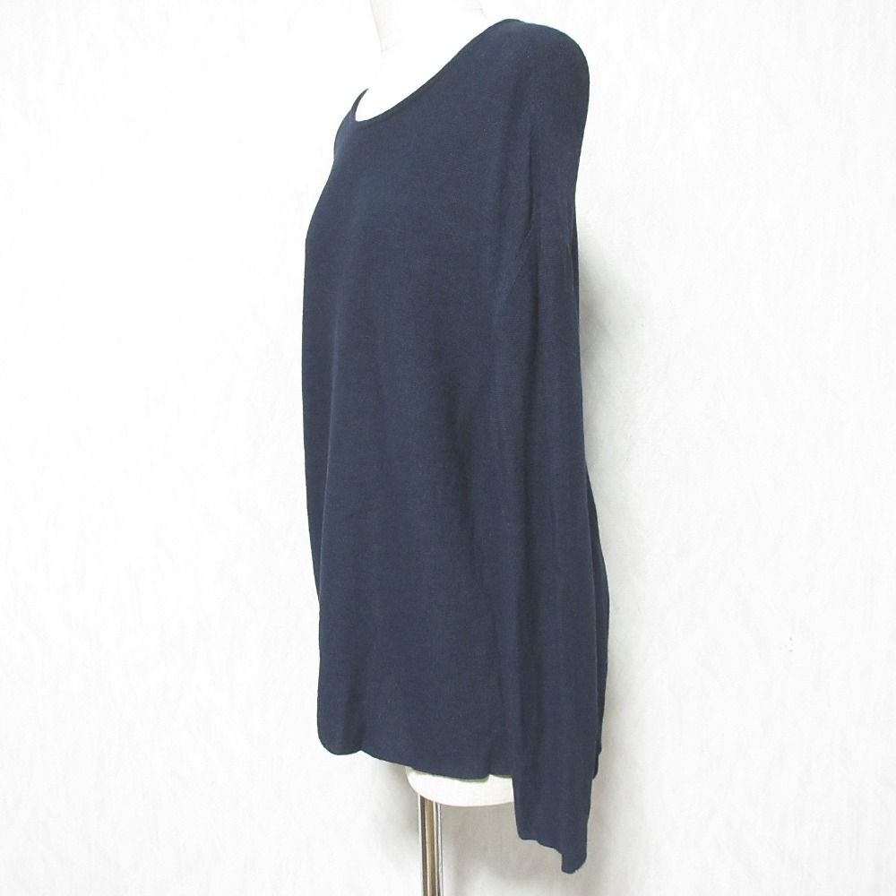 Hermes Rayon Wool Knit Top 38 Navy Sweater — view 4