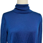 Hermes Cashmere Silk Turtleneck Knit Top 42 Blue Sweater — view 4