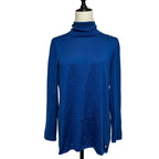 Hermes Cashmere Silk Turtleneck Knit Top 42 Blue Sweater