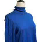 Hermes Cashmere Silk Turtleneck Knit Top 42 Blue Sweater — view 6
