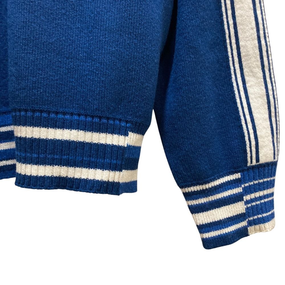 Chanel Numbering Jacquard Neck Cashmere Pullover Knit Sweater S Blue — view 7