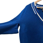 Chanel Numbering Jacquard Neck Cashmere Pullover Knit Sweater S Blue — view 4