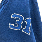 Chanel Numbering Jacquard Neck Cashmere Pullover Knit Sweater S Blue — view 3