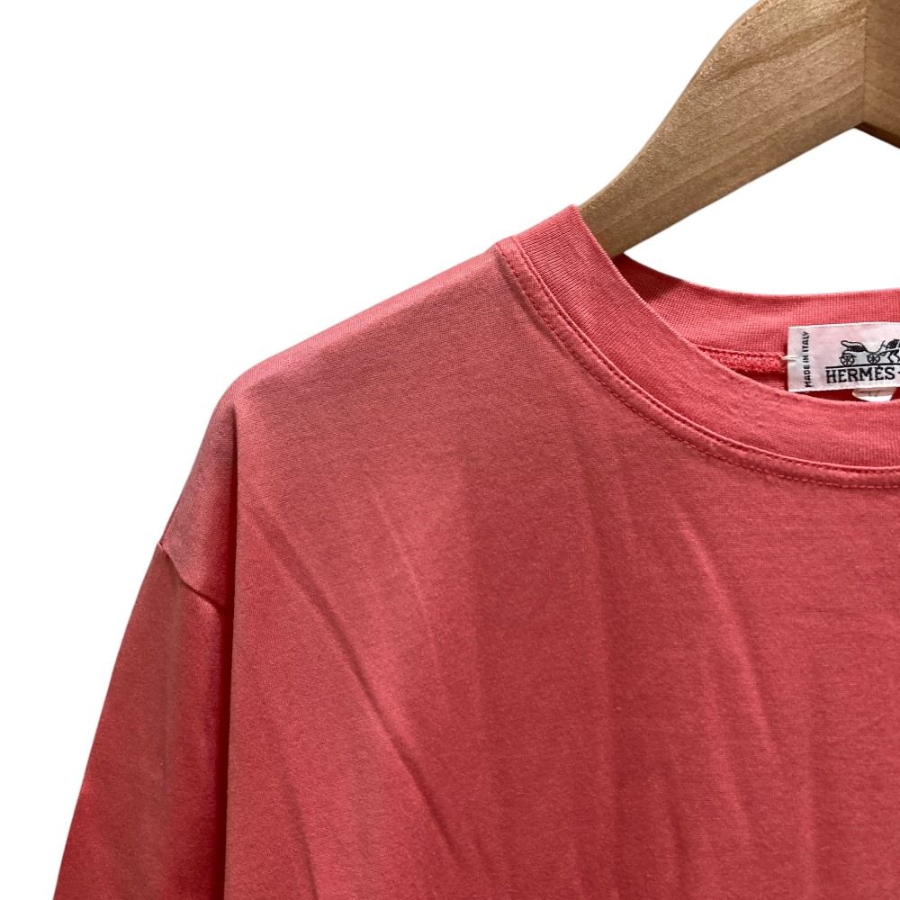 Hermes Embroidered T-Shirt Short Sleeve Top XL Pink — view 2
