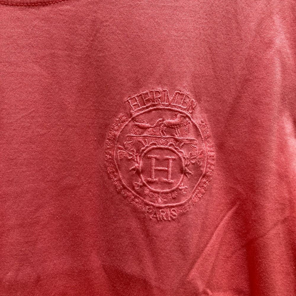 Hermes Embroidered T-Shirt Short Sleeve Top XL Pink — view 3