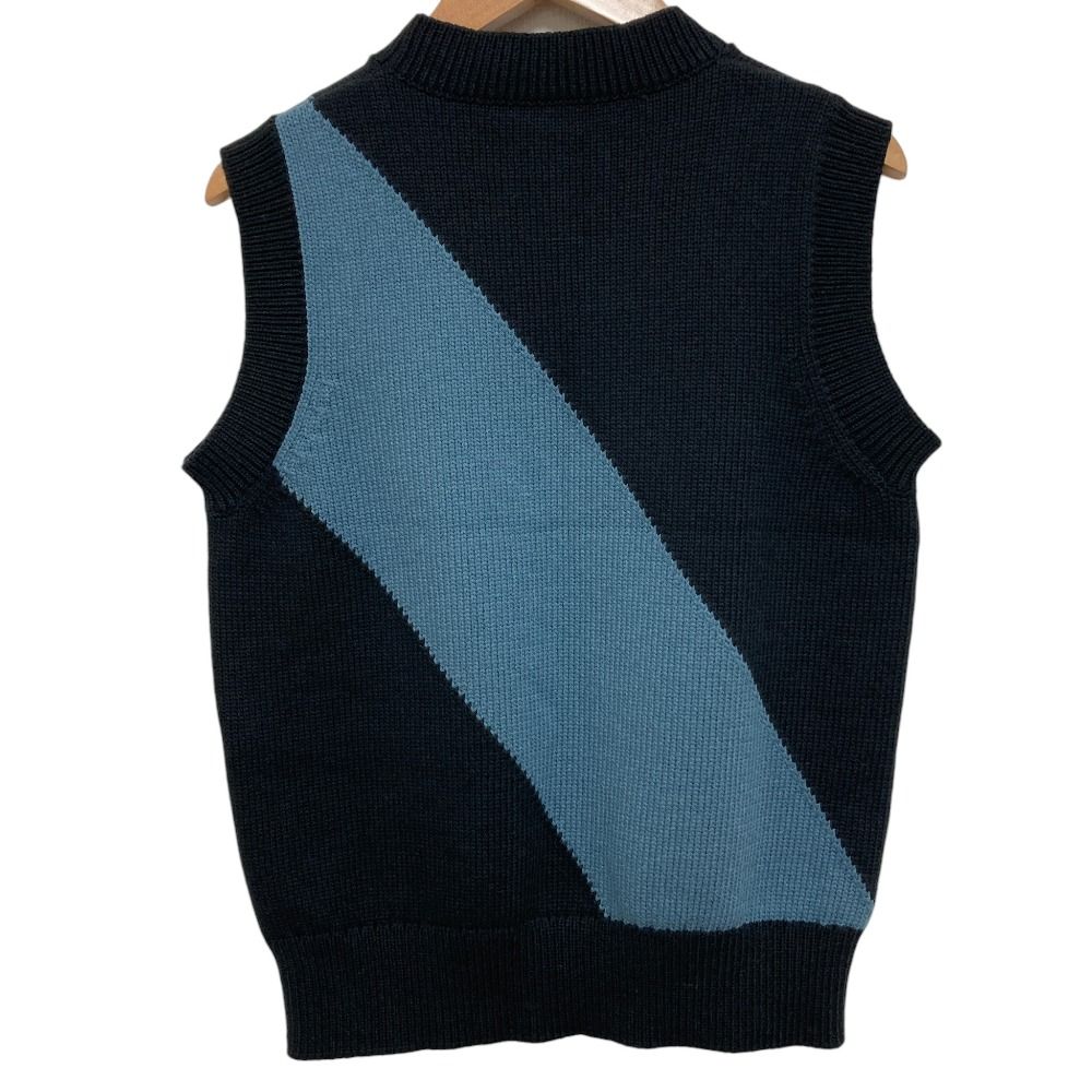 Hermes Candy Libris Knit Vest 40 Black Light Blue — view 4