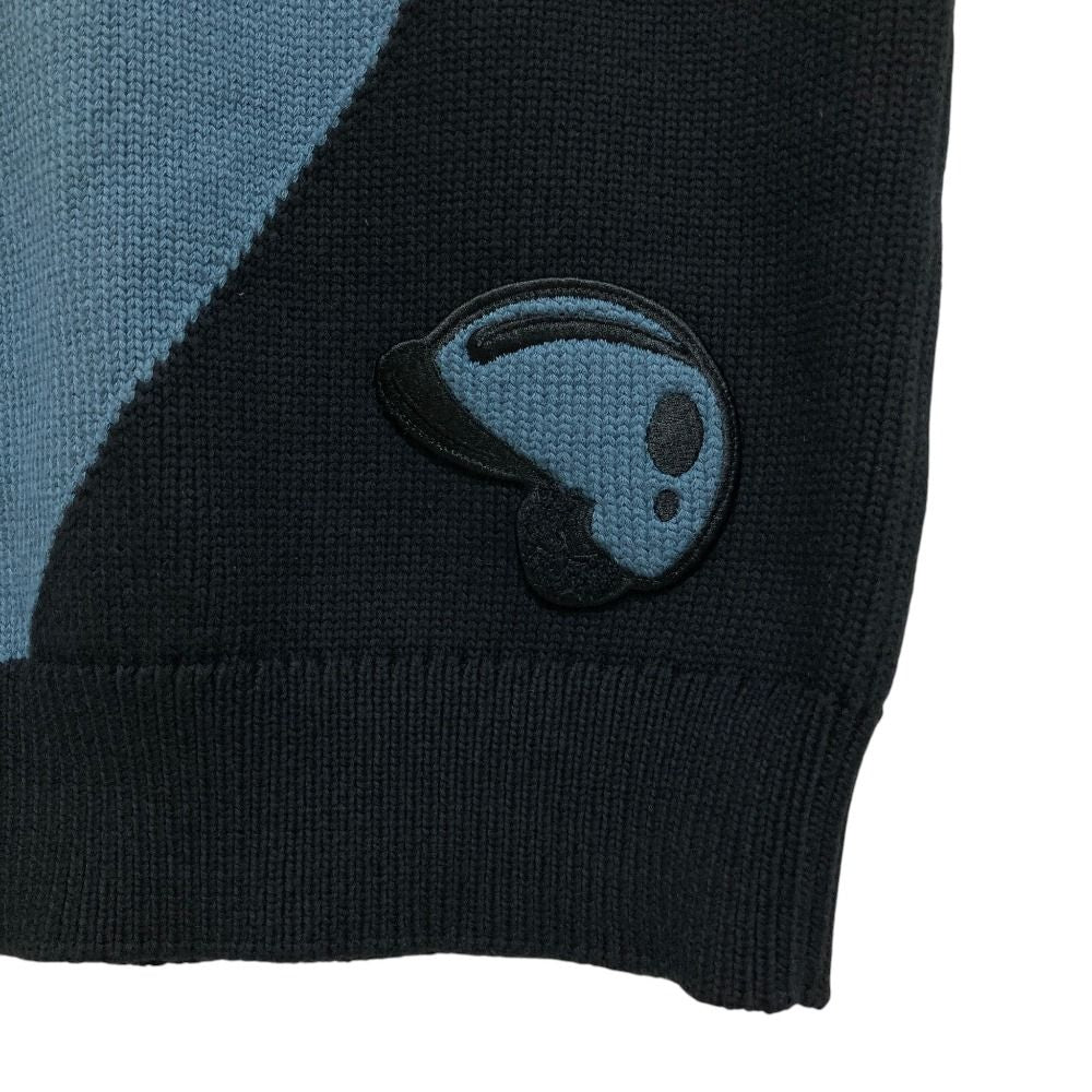 Hermes Candy Libris Knit Vest 40 Black Light Blue — view 2