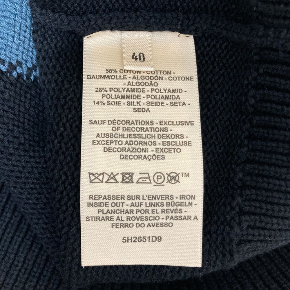 Hermes Candy Libris Knit Vest 40 Black Light Blue — view 7