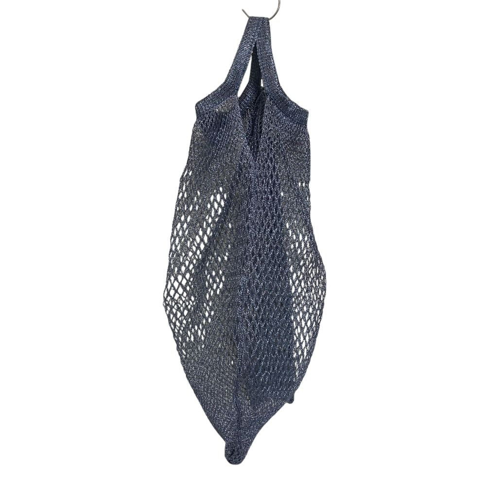 Prada Triangle Plate Mesh Mini Bag Metallic Color Light Blue — view 2