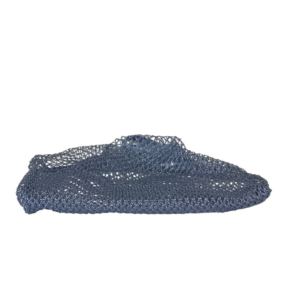 Prada Triangle Plate Mesh Mini Bag Metallic Color Light Blue — view 5