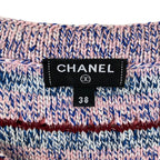 Chanel CC Logo Tweed Knit Dress Pink 38 Multicolor — view 6