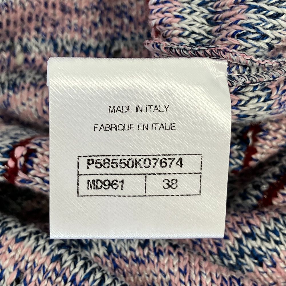 Chanel CC Logo Tweed Knit Dress Pink 38 Multicolor — view 7