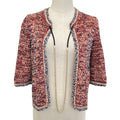 Chanel CC Logo Chain Knit Cardigan 34 Orange Navy