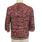 Chanel CC Logo Chain Knit Cardigan 34 Orange Navy — view 3