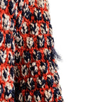 Chanel CC Logo Chain Knit Cardigan 34 Orange Navy — view 8