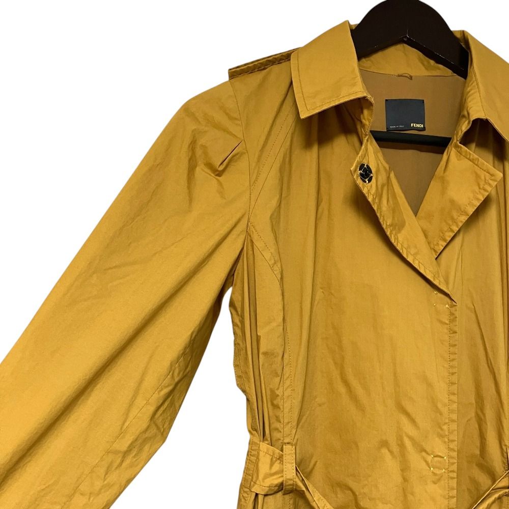 Fendi Silk Trench Coat Spring 38 Mustard Yellow — view 3