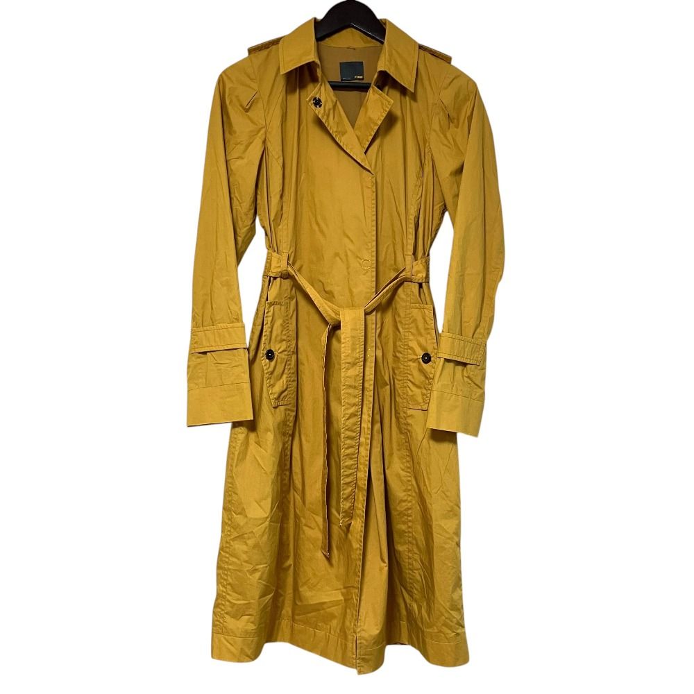 Fendi Silk Trench Coat Spring 38 Mustard Yellow