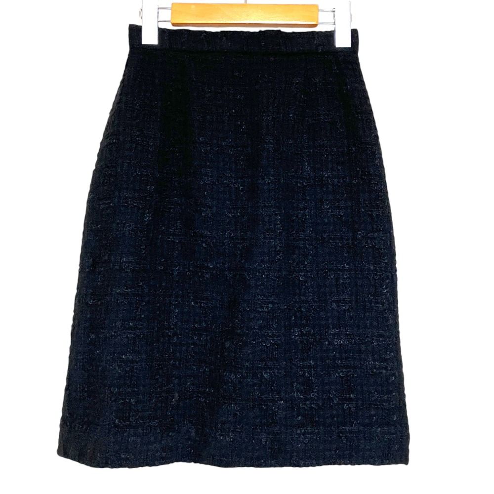 Chanel Vintage CC Logo Button Gold Tweed Jacket Skirt Set 38 Black — view 6